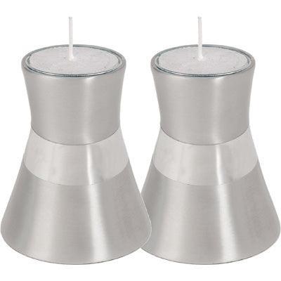 Anodized Aluminum Candlesticks Silver Small (EM-CMS1)