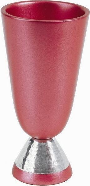 Anodized Aluminum Kiddush Cup - Hammer work Red (EM-CUK3)