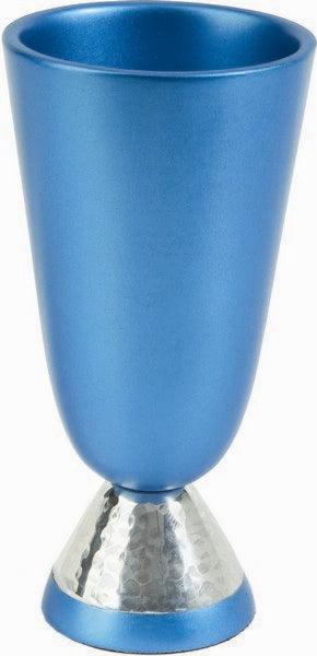 Anodized Aluminum Kiddush Cup - Hammer work Turquoise (EM-CUK2)