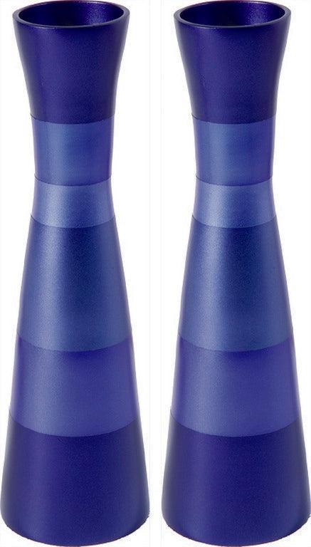 Anodized Aluminum Long Shabbat Candlesticks (EM-CML)