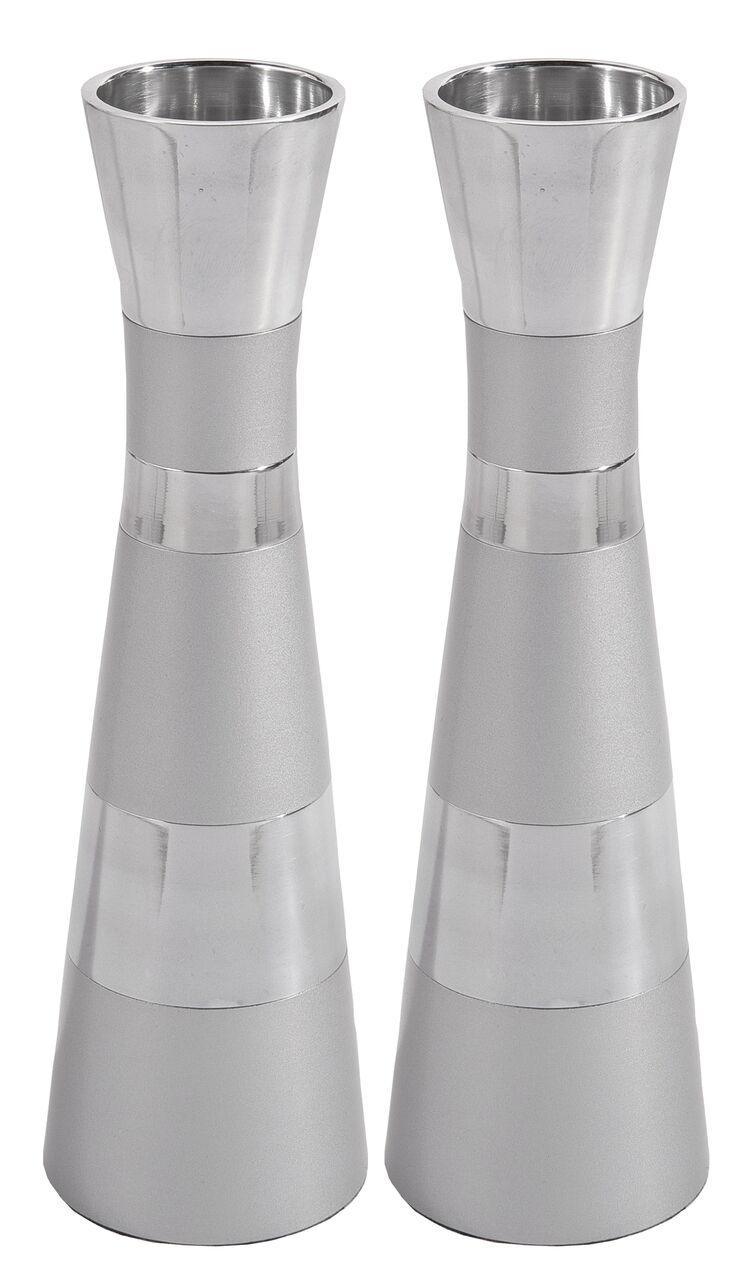 Anodized Aluminum Long Shabbat Candlesticks (EM-CML)