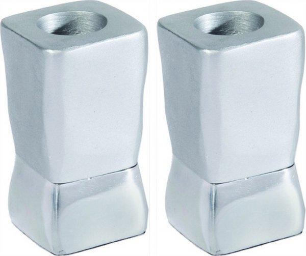 Anodized Aluminum Shabbat Candlesticks Silver Small (EM-CSD1)