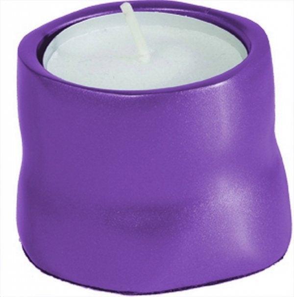 Anodized Aluminum Tea Light Single Candle Holder Purple (EM-CSB8)