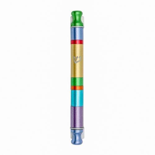 Anodized Cylinder Mezuzah Case Wide Stripes (EM-MZU6-10)