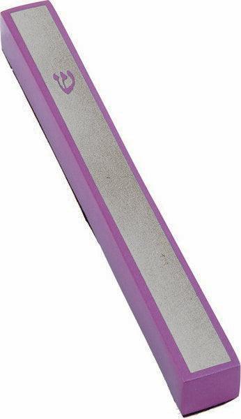 Anodized Mezuzah Square 10cm Purple / Silver (EM-MZA8)