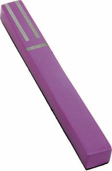 Anodized Mezuzah Squared and strips 10cm Purple (EM-MZB8)
