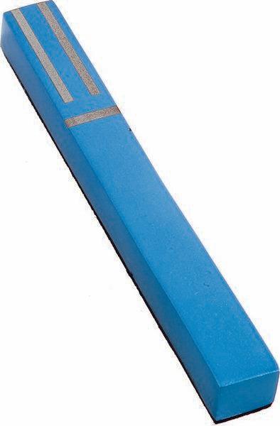Anodized Mezuzah Squared and strips 10cm Turquoise (EM-MZB4)