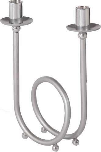 Anodized Spiral Candlesticks- Silver (EM-CSR1)