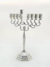 Silverplate Menorah-Square Bottom 11"