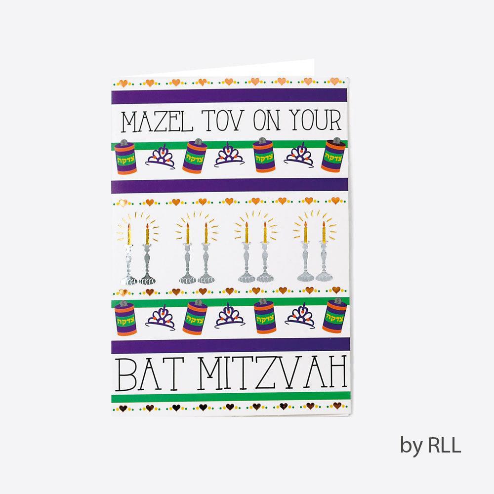 BAT MITZVAH COUNTER CARD, 5"x7", FOIL ACCENTS