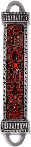 Beads Embroidered Mezuzah- Maroon (EM-MZG-1)