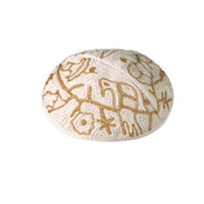 Birds in Gold Hand Embroidered Kippah
