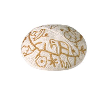 Birds in Gold Hand Embroidered Kippah