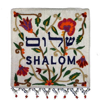 Blue Flowers Shalom Small Wall Decoration