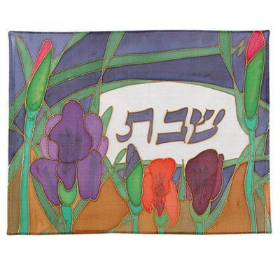 Blue Iris Silk Painted Challa Cover