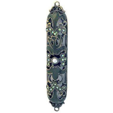 BLUE JEWELED MEZUZAH