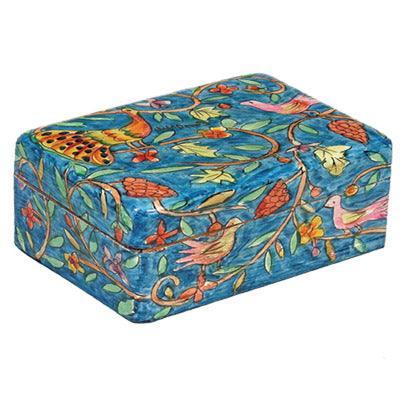 Blue Peacock Medium Jewelry Box