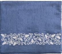 Blue Tallit Bag Pomegranates Silver (EM-TBL-6A)