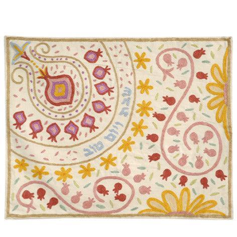 Bright Pomegranates Hand-Embroidered Challa Cover (EM-CHE35)