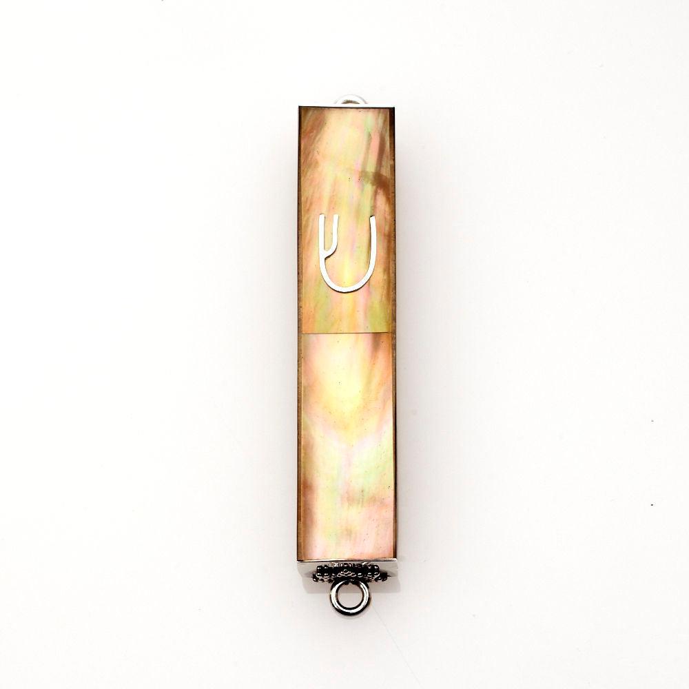 BRONZE MUSSELL MINI STERLING SILVER MEZUZAH CASE