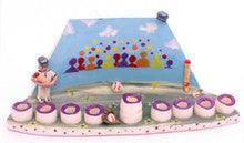 Ceramic Baseball Menorah