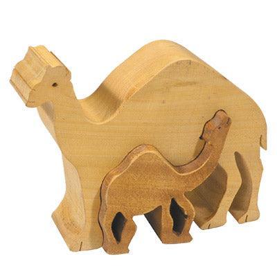 Camel and its Baby Small Freestanding Wooden Puzzle