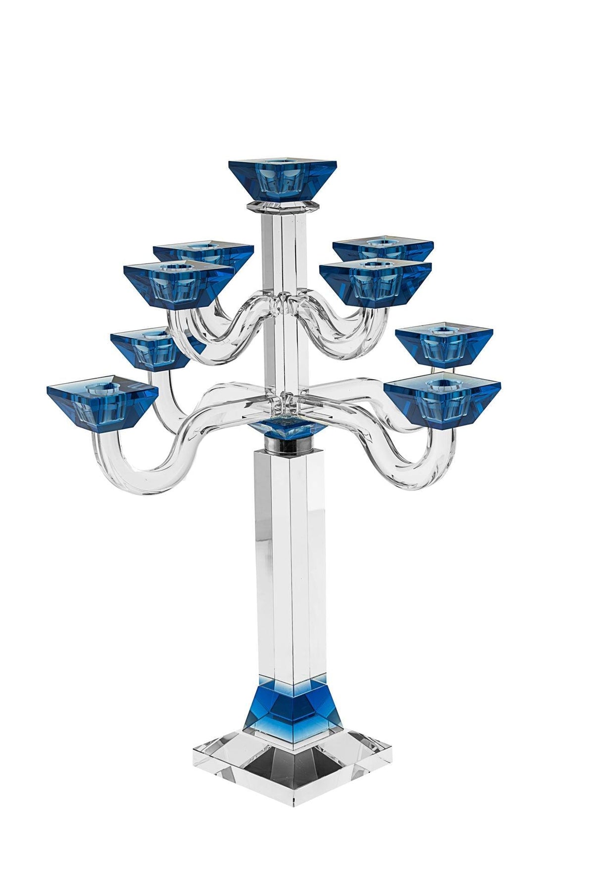 CANDELABRA BLUE CRYSTAL 9 BRANCHES