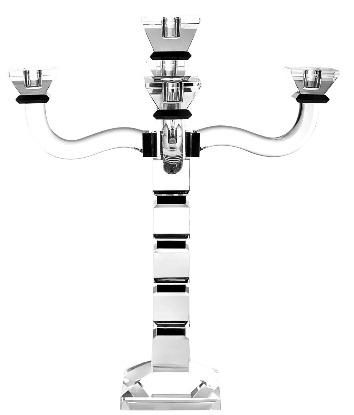 CANDELABRA CRYSTAL WITH BLACK , 5 ARMS -