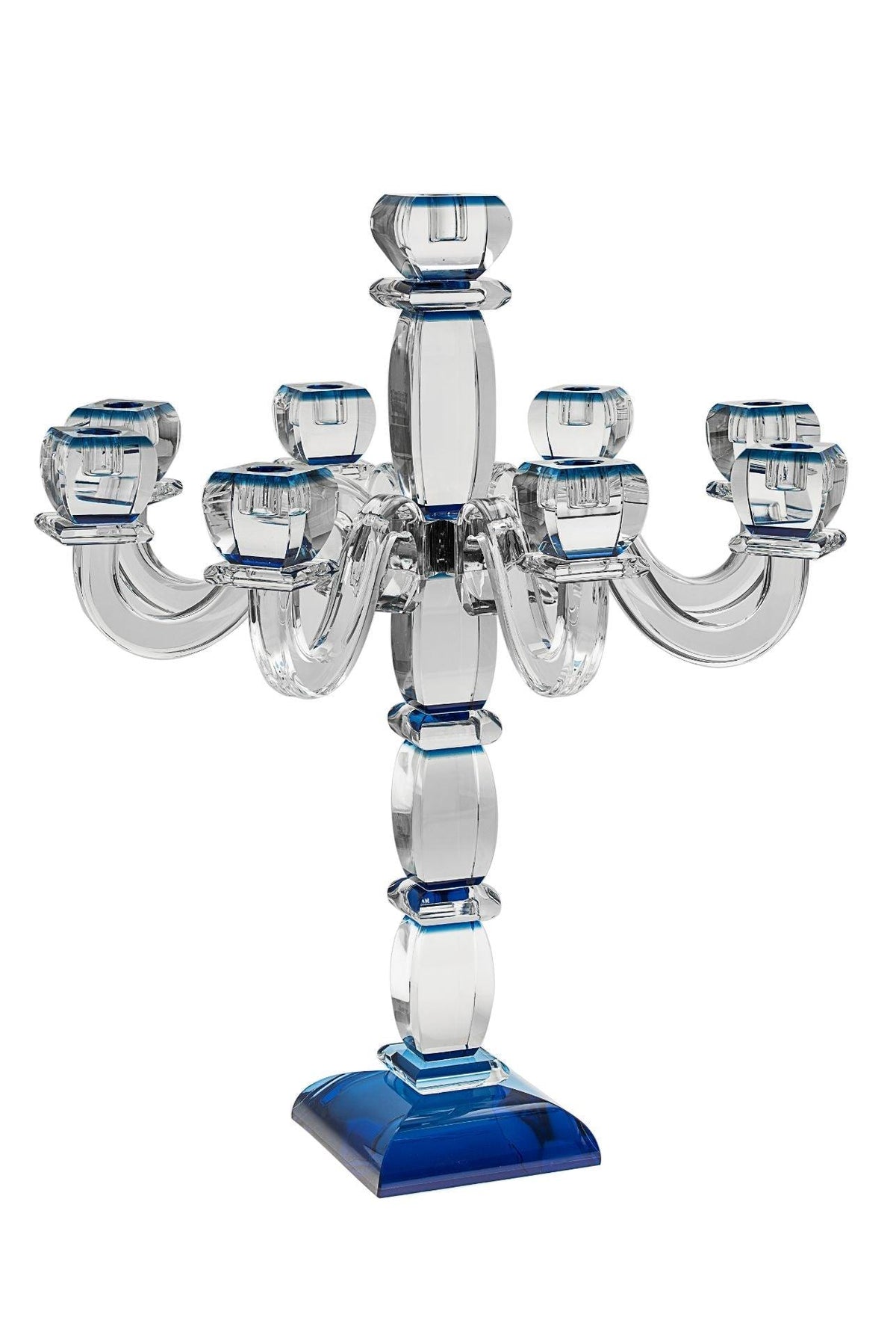 CANDELABRA CRYSTAL WITH BLUE ACCENT