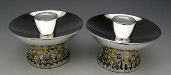 CANDLESTICK WITH JERUSALEM BASE