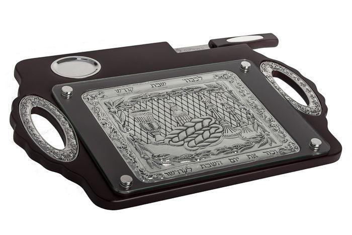 CHALLAH BOARD WITH KNIFE RECTANGLE