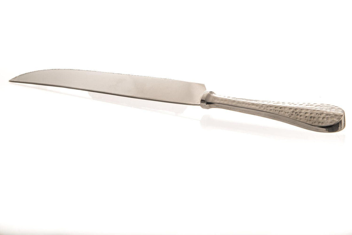 CHALLAH KNIFE HAMMERED STAINLESS STEEL