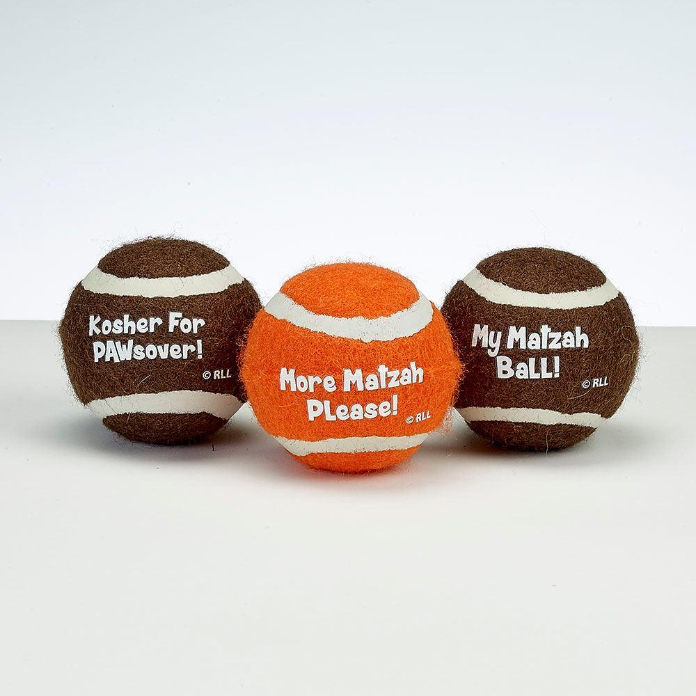 "CHEWDAICA"Ã¢â€žÂ¢, PASSOVER TENNIS BALLS, DOG TOY, 2.5",SET OF 3,MESH