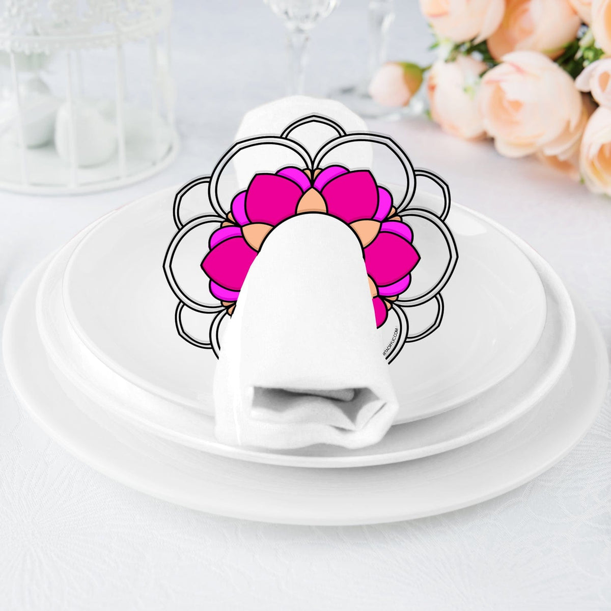 Color it Acrylic Floral Napkin Rings