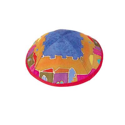 Colorful Jersualem Silk Painted Kippah