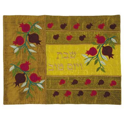 Copper Pomegranate  Raw Silk Applique'd Challa Cover (CAS13)