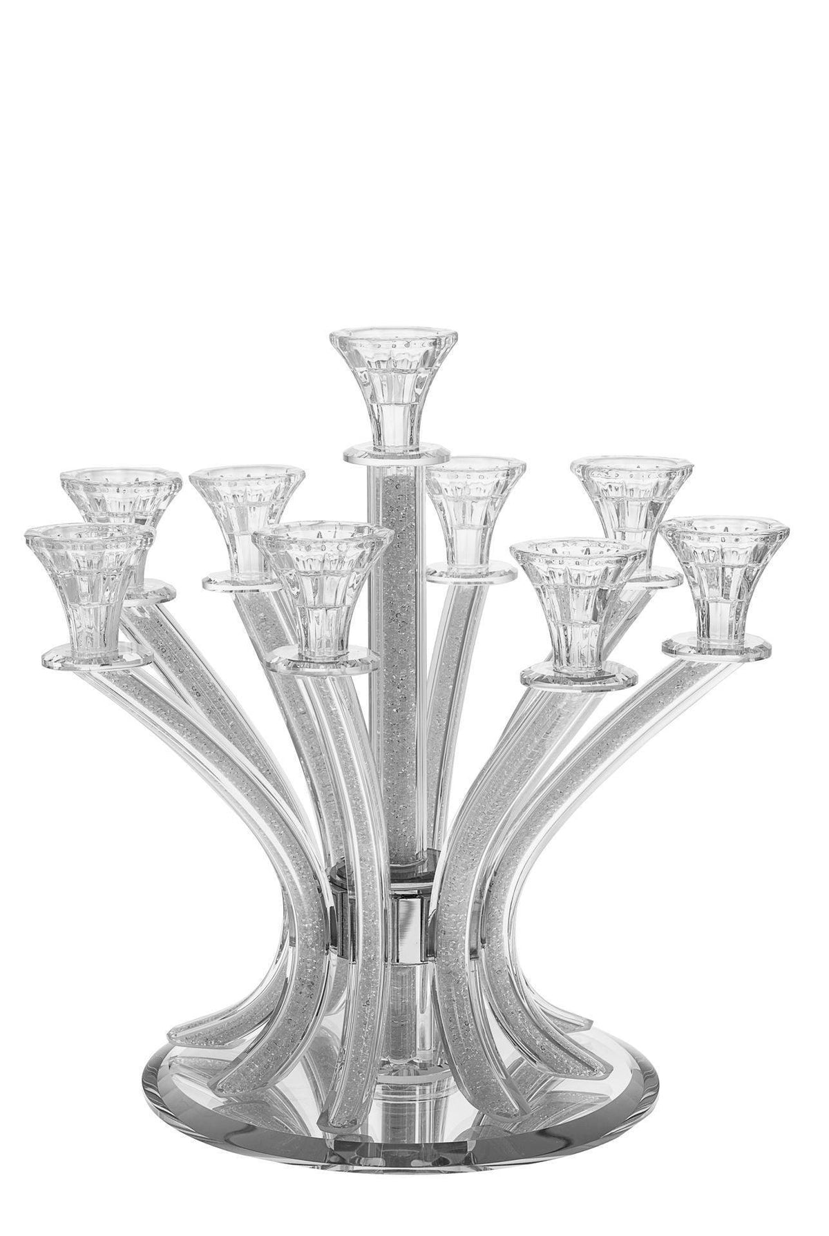 CRYSTAL CANDELABRA WITH CRUSHED STONES 9 BRANCHES