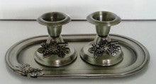 Small Pewter Candlesticks With Tray