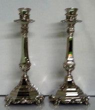 Large Nickel plated candlesticks