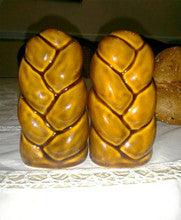 Challah Shape Salt & Pepper Shakers-- Ceramic