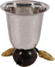 Emanuel Hammered Kiddush Cup on Pomegranate-- reversible