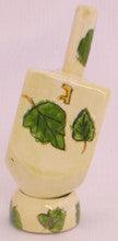 Karshi Ceramic Dreidel + Stand - Leaves