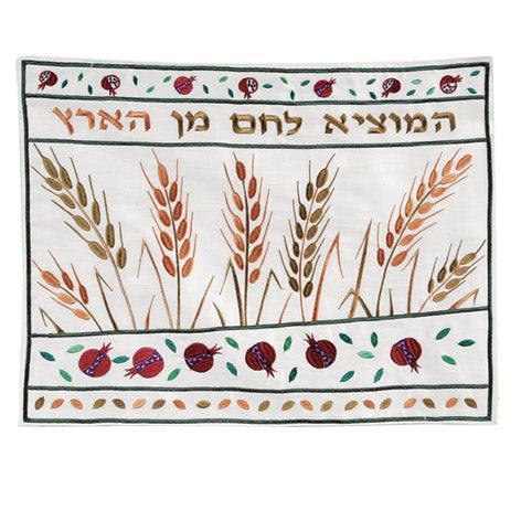 Dark Wheat Machine Embroidered Challa Cover