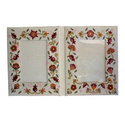 Double Pomegranate Embroidered Picture Frame