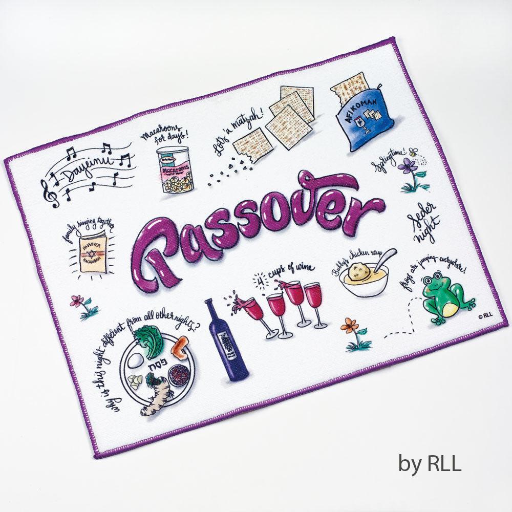 DRYING MAT, "PASSOVER POTPOURRI", POLY, 15" x 19", TAG