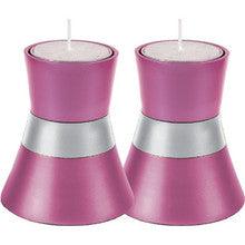 Anodized Aluminum Candlesticks Pink Small