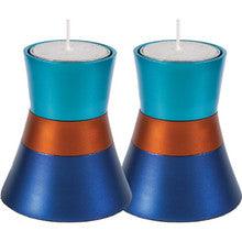 Anodized Aluminum Candlesticks Turquoise / Blue / Orange