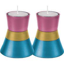 Anodized Aluminum Candlesticks Turquoise / PInk / Gold Small