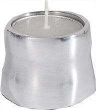 Anodized Aluminum Tea Light Single Candle Holder Silver Shiny