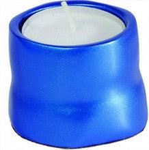 Anodized Aluminum Tea Light Single Candle Holder Blue